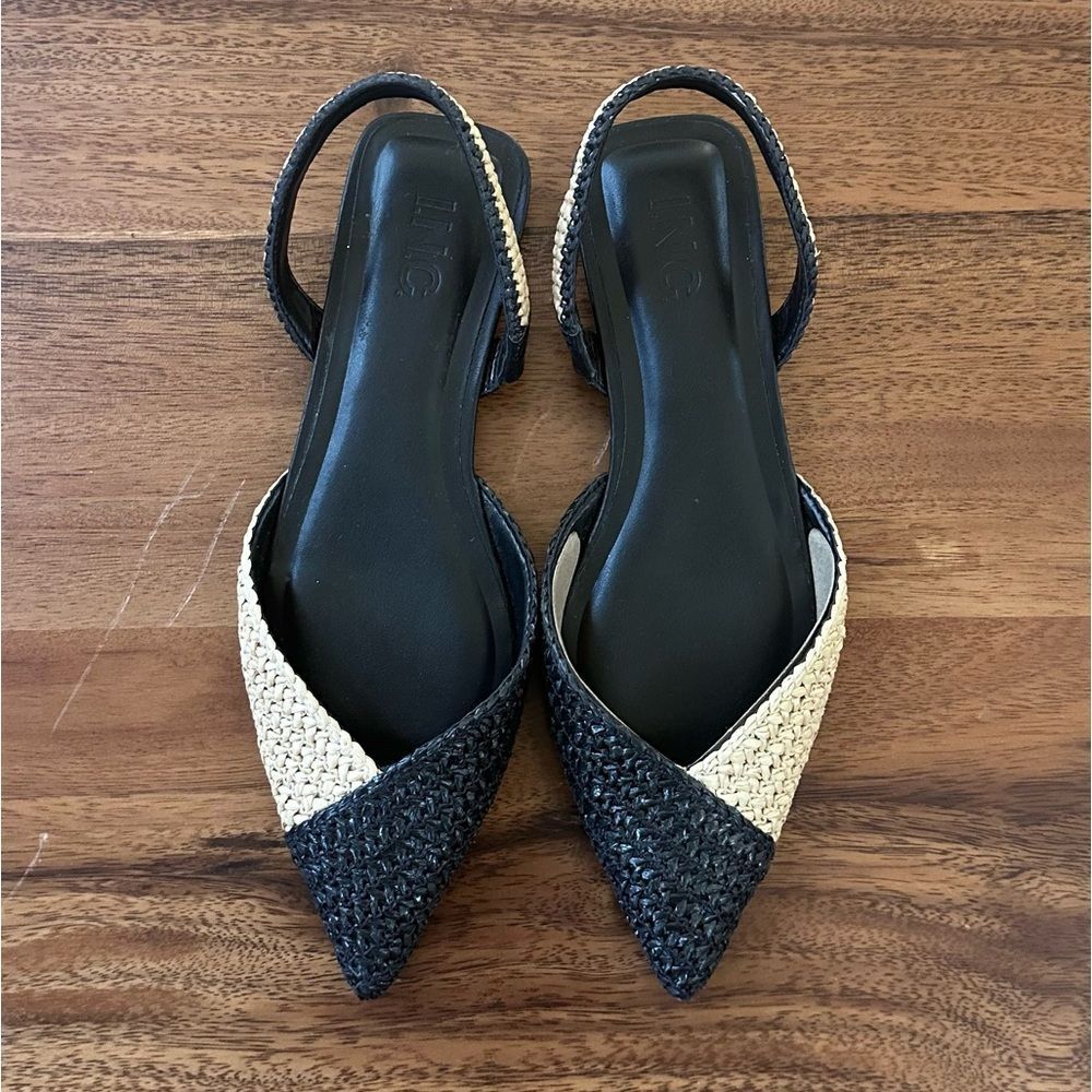 INC International Concepts Black and Cream Flats
